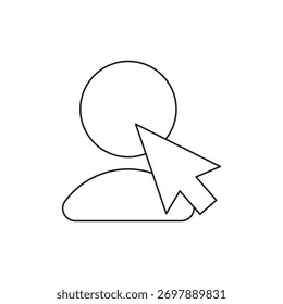 User profile with a cursor pointer, indicating selection or click.