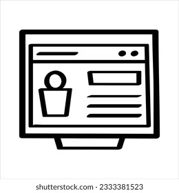 User profile CV vector hand-drawn icon