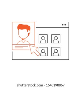 User profile drag and drop information illustration vector isolated