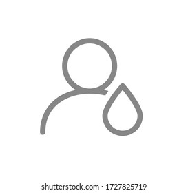 User profile with drop line icon. Blood donation, washing symbol