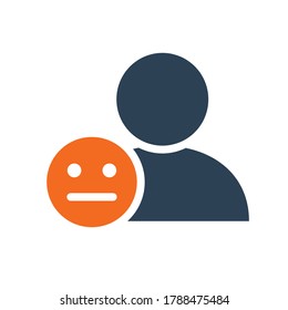 Perfil de usuario con icono de línea de cara. Clasificación neutral, símbolo de retroalimentación