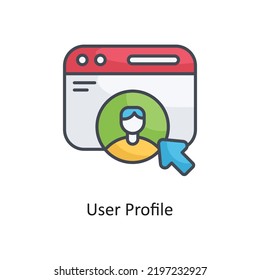 User Profile Filled Outline Vector Icon Design illustration on White background. EPS 10 File