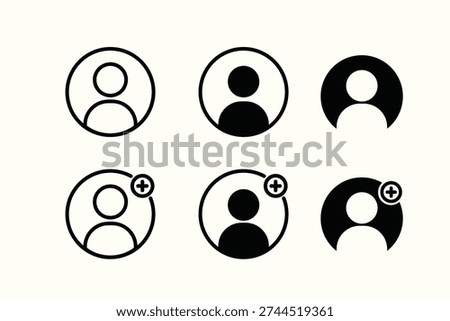 User profile and friend avatar icon set.