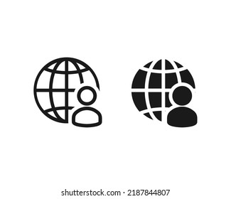 User profile globe network. Illustration vector