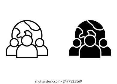 User profile globe network. Vector illustration for website, button, mobile app, app, UI