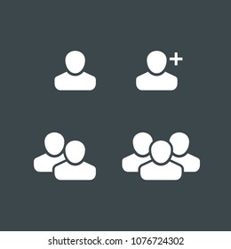 User Profile Group Set Icon Symbol. Vector