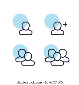 User Profile Group Set Icon Symbol. Vector