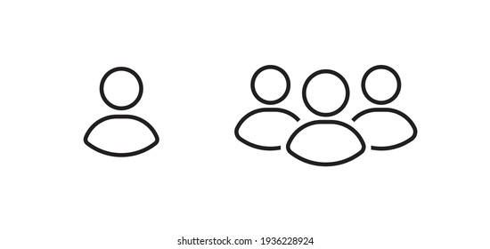 Símbolo de icono de conjunto de perfiles de usuario. Ilustración de vectores de señas de avatar de la gente. Trazo editable