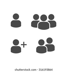 User Profile Group Set Icon Symbol. Vector