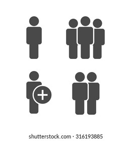 User Profile Group Set Icon Symbol. Vector