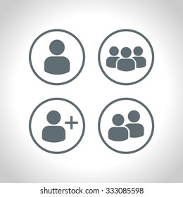User Profile Group Set Icon Symbol. Vector