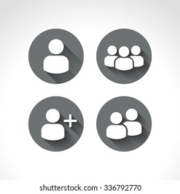 User Profile Group Set Icon Symbol. Flat design. Vector