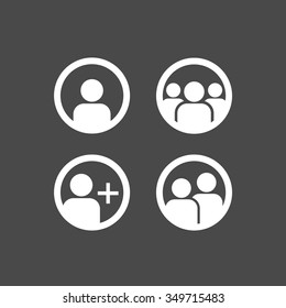 User Profile Group Set Icon Symbol. Vector