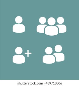 User Profile Group Set Icon Symbol. Vector
