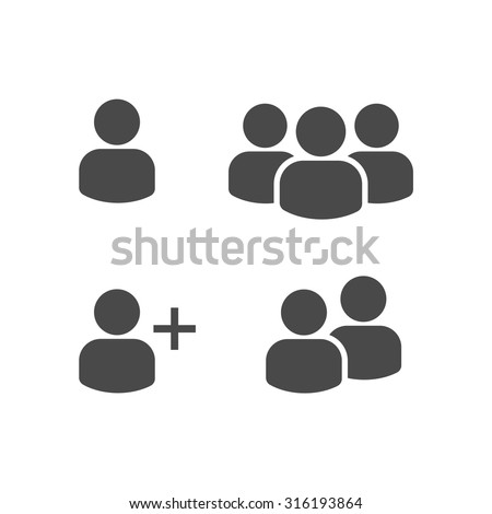 User Profile Group Set Icon Symbol. Vector