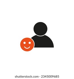 Benutzerprofil mit Happy-Gesicht-Symbol. Feedback-Symbol. Lächeln Sie das Symbol. Vektorgrafik. EPS10.