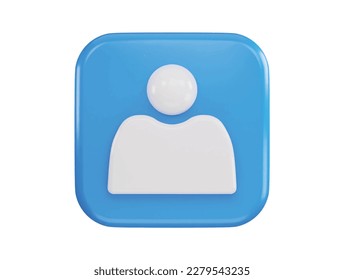 user profile icon 3d rendering vector illustration