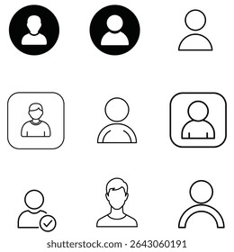 usuário, perfil, ícone, avatar, pictograma, pessoa, membro, cliente, contato, administrador, convidado, conta, login, configurações, verificado, status, marca de seleção, engrenagem, monocromático, contorno, silhueta, sólido, preenchimento, vetor