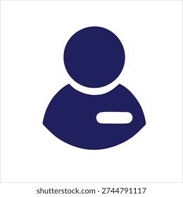 User Profile Icon – Blue Avatar Person Symbol Isolated on White Background, Simple Flat Design