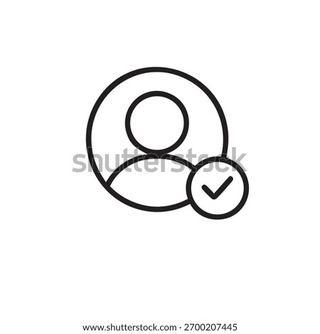 User profile icon with a checkmark indicating verification or account status.