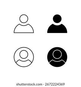User and Profile Icon Collection in Line and Solid Style
