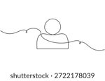 User profile icon continuous one line drawing on white background minimalist avatar account symbol outline vector illustration