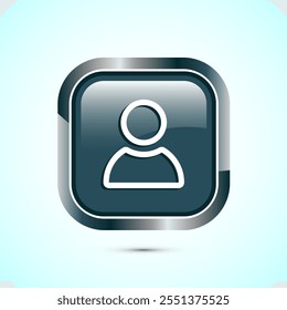 Ilustração de design de ícone de perfil do usuário, Avatar de perfil do usuário, Design de botão quadrado de cor cinza