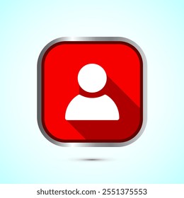 User profile icon design illustration, User profile avatar, Red Shadow Button Design