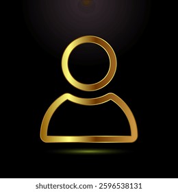 User profile icon design illustration, User profile avatar, gold color style