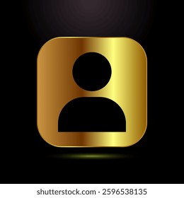 User profile icon design illustration, User profile avatar, gold color style