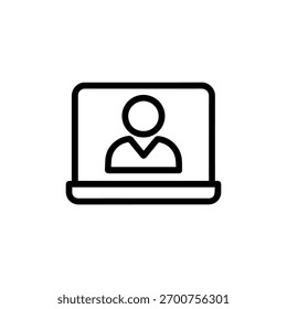 User profile icon displayed on a laptop screen, digital interface concept