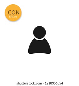 User profile icon flat style in black color vector illustration on white background.