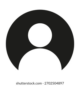 Benutzerprofilsymbol. Mann Kopf Silhouette. Account-Person Vektor. Einfacher schwarzer Avatar.