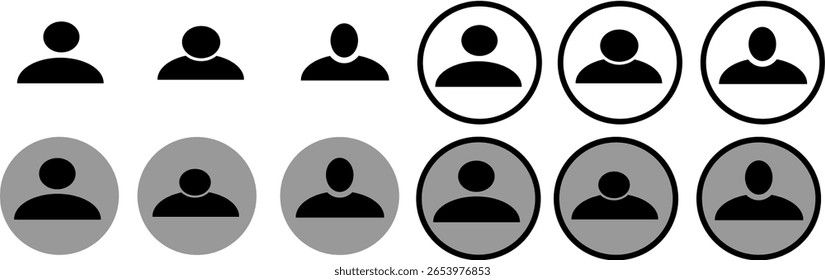 Icono del Perfil del usuario, símbolo mínimo de la persona para UI y App

