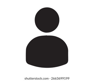 User Profile Icon,  Minimal Person Silhouette for Accounts, Identity and Interface Design Vector Editable File.