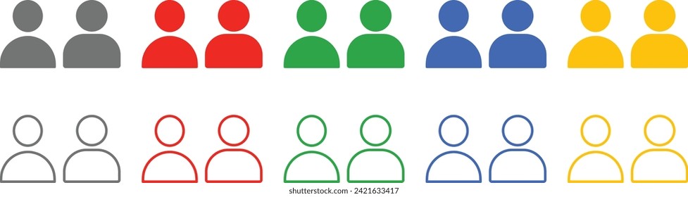 User Profile icon. Monochrome People sign. account symbol. Leader and workers. People icon set in trendy flat style. Team logo. Icon for business card  design. Vector design
