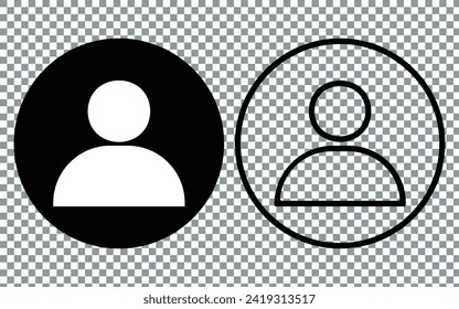 User profile icon on transparent background