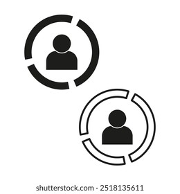 User profile icon. Person symbol outline. Abstract avatar circle. Simple vector graphic.