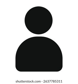 User profile icon with round head silhouette