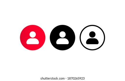 User profile icon set. Avatar, user sign. Person, man icon. Vector EPS 10. Isolated on white background.