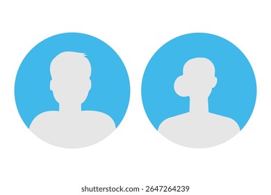 Conjunto de iconos de perfil de usuario. Avatar, perfil de usuario, icono de persona, silueta neutral de género, imagen de perfil. Adecuado para perfiles de redes sociales, iconos, protectores de pantalla y como Plantilla. perfiles para desconocidos. 