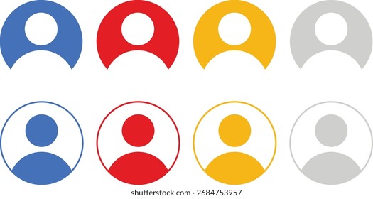 Conjunto de iconos de perfil de usuario. Diferentes iconos de perfil de estilo colección. Símbolo de Avatar. Signo de Cuenta de usuario