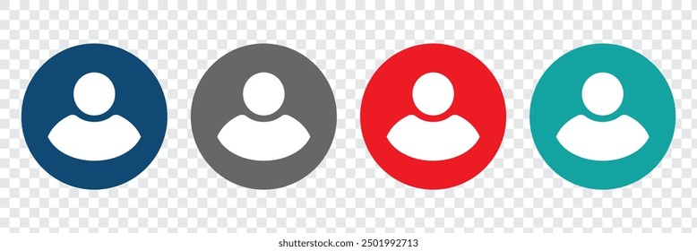 User profile icon set. Set of flat style vector avatar person icons for user profile or login buttons