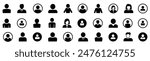 User profile icon set. Profile, people silhouette, person, avatar, sign up button vector collection.