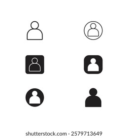 User profile icon set. Profile, people silhouette, person, avatar, sign up button vector collection, Avatar, user profile, person icon