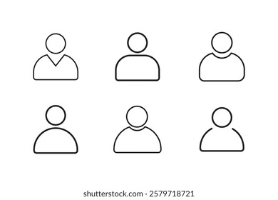 User profile icon set. Profile, people silhouette, person, avatar, sign up button vector collection.