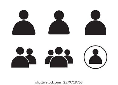 User profile icon set. Profile, people silhouette, person, avatar, sign up button vector collection.