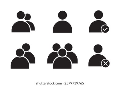 User profile icon set. Profile, people silhouette, person, avatar, sign up button vector collection.