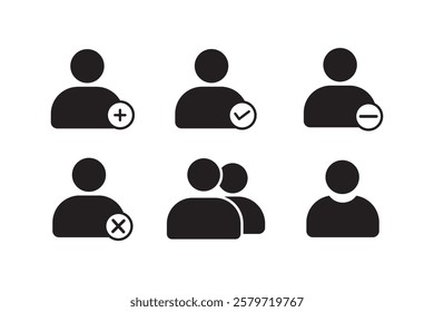 User profile icon set. Profile, people silhouette, person, avatar, sign up button vector collection.