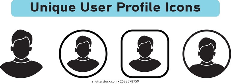 User profile icon set. people, profile, person, sign up button vector collection.